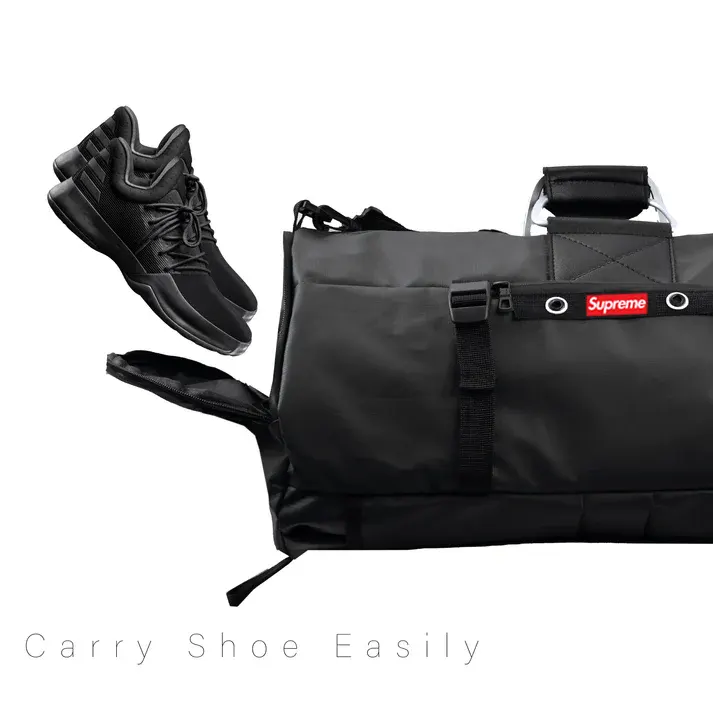Ultimate Travel Companion: Premium Duffel Bag with Multiple Carry Options and Shoe Compartment – Black