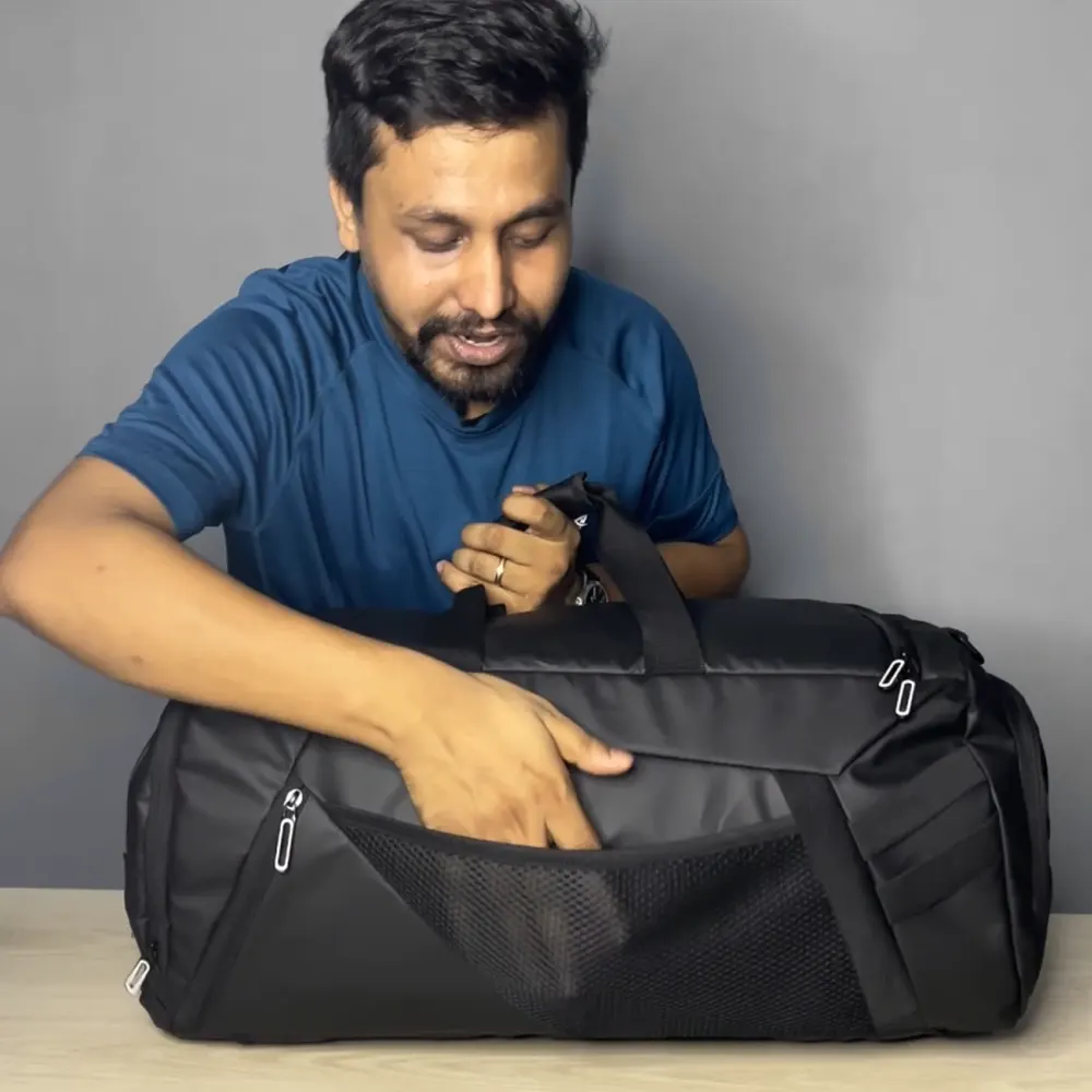 Zyrah Premium Duffel & Travel Bag with Shoe Compartment – Black